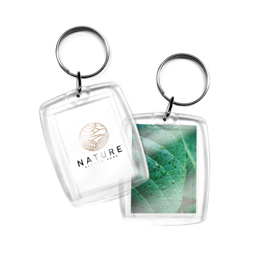 50 шт. Акриловые рекламные брелки с двухсторонней цветной печатью логотипа.