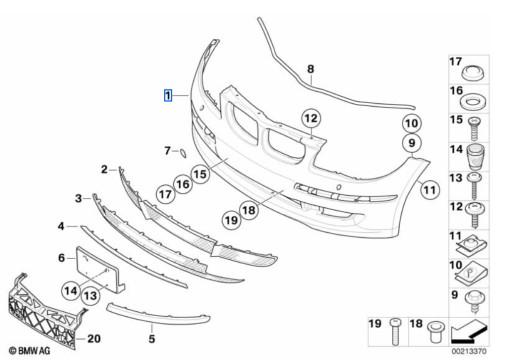 51117185124 - 51117185124 Бампер передний грунтованный BMW M 1' E81 E87 LCI