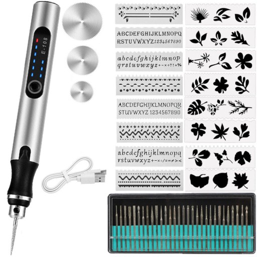 Гравіруюча ручка, 52 шт. Багатофункціональна електрична ручка для гравіювання
