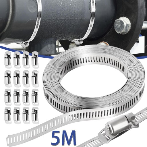 ХОМУТИ ДЛЯ ШЛАНГУ З НЕРЖАВІЮЧОЇ СТАЛІ 5M 304 З 16 ГВИНТОВИМИ ЗАЖИМАМИ
