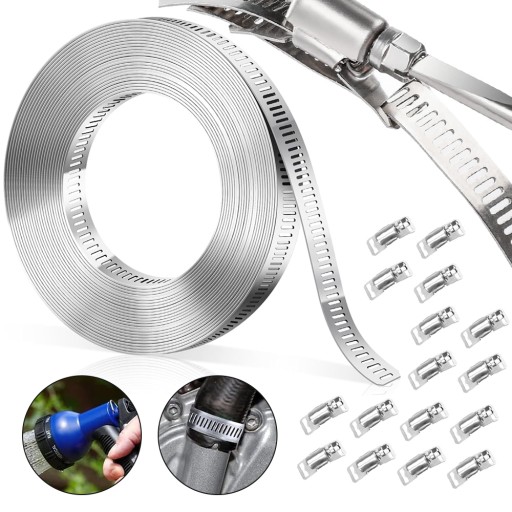ЗАЖИМИ ДЛЯ ШЛАНГУ 5 М, РЕГУЛЮВАНИЙ КОМПЛЕКТ ЗАЖИМІВ ДЛЯ ВОДОДОПРОВОДНИХ ТРУБ