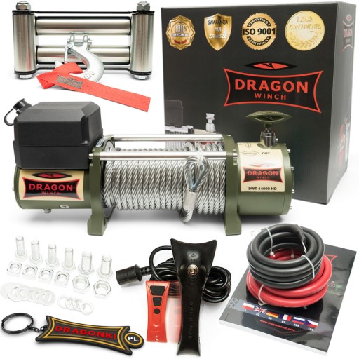 6.4T DRAGON WINCH 12V ELECTRIC CABLE WINCH для автоэвакуатора