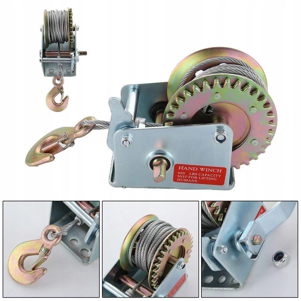 600LB РУЧНА ЛЕБІДКА ДЛЯ ЧОВНА + КАБЕЛЬ