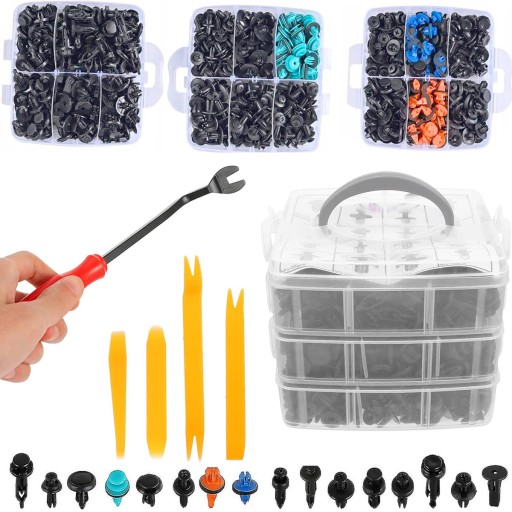 675el НАБОР ЗАЖИМОВ, ШПИЛЬКОВ, АВТОМОБИЛЬНЫХ ЗАЖИМОВ, СЪЕМНИКОВ ДЛЯ СНЯТИЯ ОБИВКИ