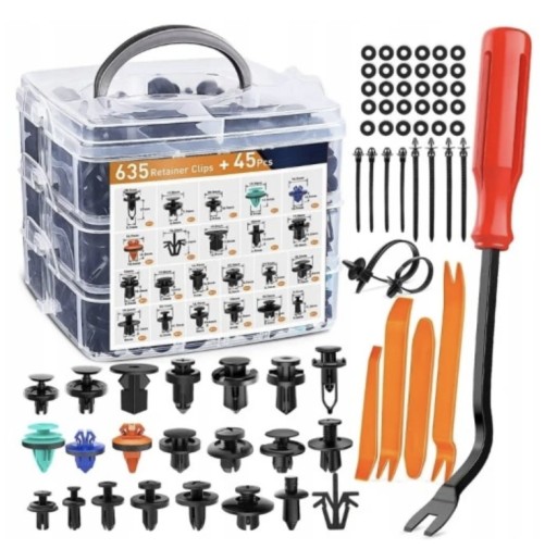 Pudelko620 - 680 НАБІР XXL ШПИЛЬКИ ШПИЛЬКИ ЗАТИСКАЧІ ОББИВКИ АВТОМОБІЛЯ + ЗНІМАЧ