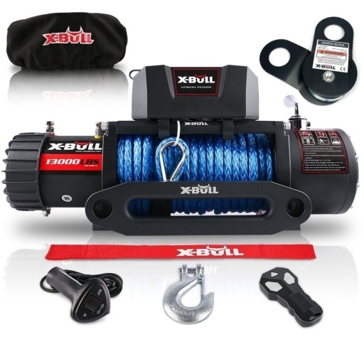 Электрическая лебедка 6Т, Автомобильная лебедка 12В, синтетический эвакуатор X-BULL