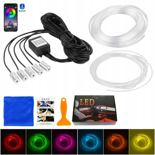 ŚWIATŁOWÓD - 6 м EL WIRE ВОЛОКОННО-ОПТИЧНИЙ LED RGB AMBIJENT PILOT