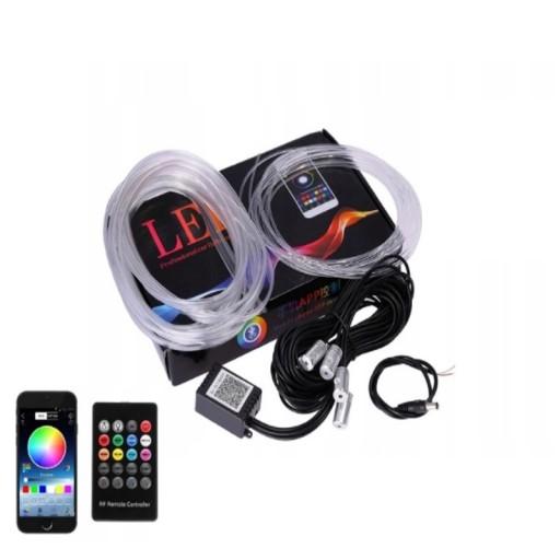 6X оптическое волокно El WIRE LED RGB ambient App пульт дистанционного управления 8m