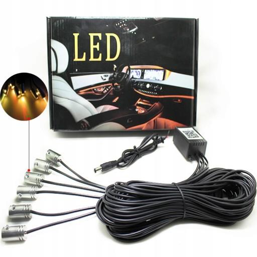 6X волоконно-оптический провод LED RGB AMBIENT лампа пульт дистанционного управления