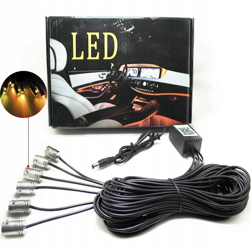 6X волоконно-оптичний провід LED RGB AMBIENT лампа пульт дистанційного керування