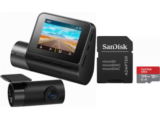70Mai Dash Cam A200 + Камера заднього виду RC11 + КАРТА ПАМ'ЯТІ 128 ГБ!
