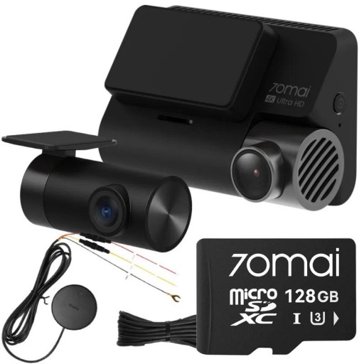 70Mai Dash Cam A810 4K + резервна камера RC12 + 70mai 128GB SD-карта + UP04