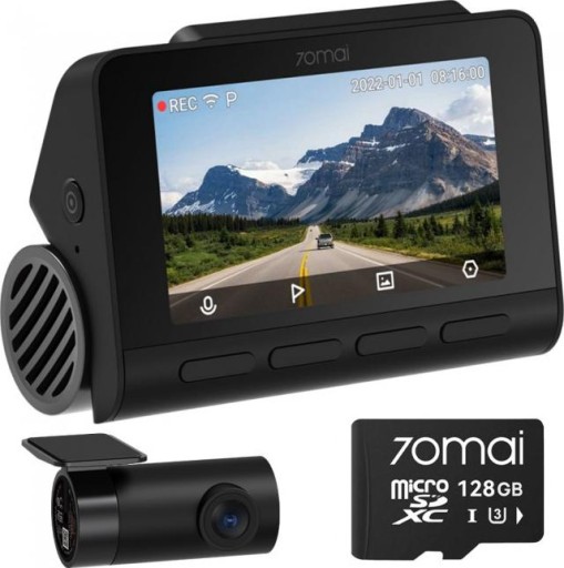 70Mai Dash Cam A810 4K + резервна камера RC12 + 70mai 128GB SD-карта