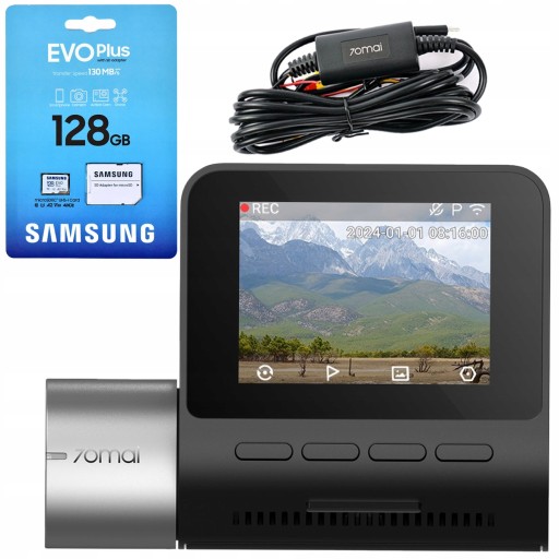 Автомобильная камера 70mai A510 HDR + парковочный модуль UP03 + карта EVO+ на 128 ГБ