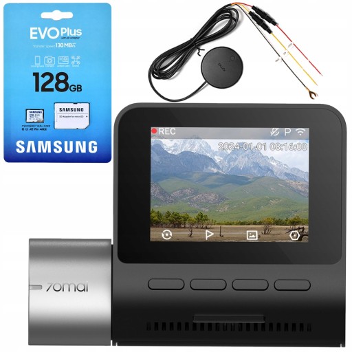 Автомобильная камера 70mai A510 HDR + парковочный модуль UP04 + карта EVO+ на 128 ГБ