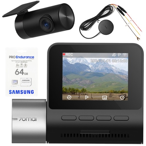 70mai A510 Автомобильная камера + камера заднего вида RC12 + UP04 + карта выносливости PRO 64 ГБ