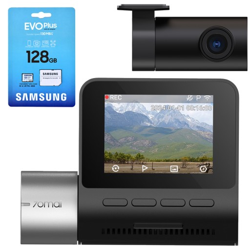Автомобільна камера 70mai A510 SET HDR + задня камера RC11 + КАРТКА Samsung 128 ГБ