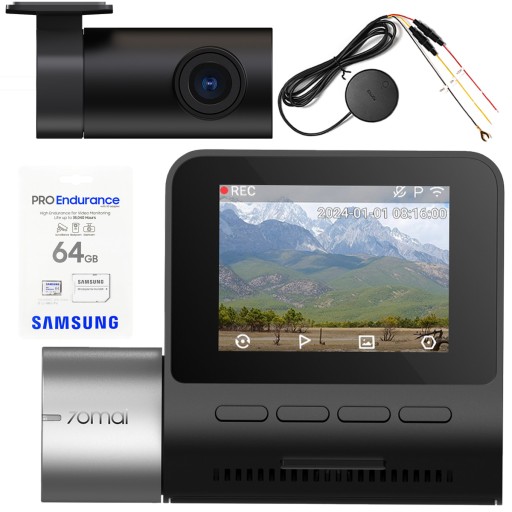 70mai Автомобильная камера A510 SET + RC11+ UP04+ PRO Endurance карта 64 ГБ