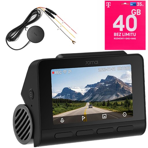 70mai Автомобильная камера A810 Видеорегистратор + UP04 + T-MOBILE STARTER