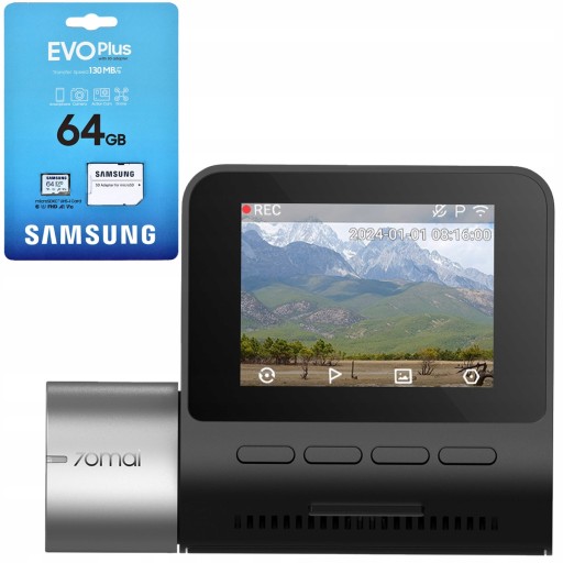 70mai A510 Видеорегистратор HDR-камера + карта SAMSUNG EVO+ 64 ГБ