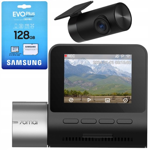 70mai Видеорегистратор A510 HDR автомобильная камера + задний RC12 + карта 128 ГБ