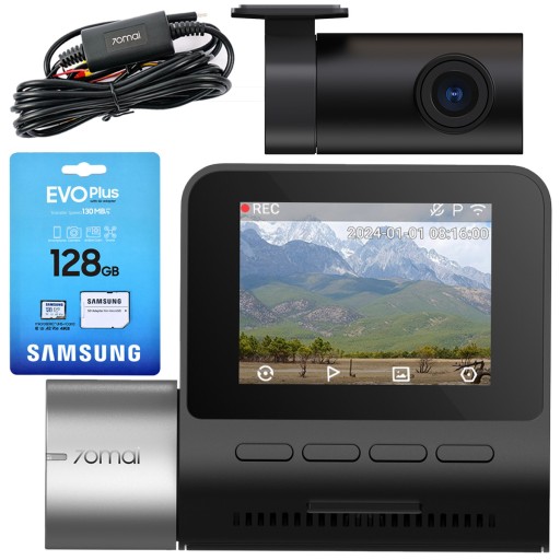 70mai A510 SET HDR-видеорегистратор + задняя камера RC11 + UP03 + EVO 128 ГБ
