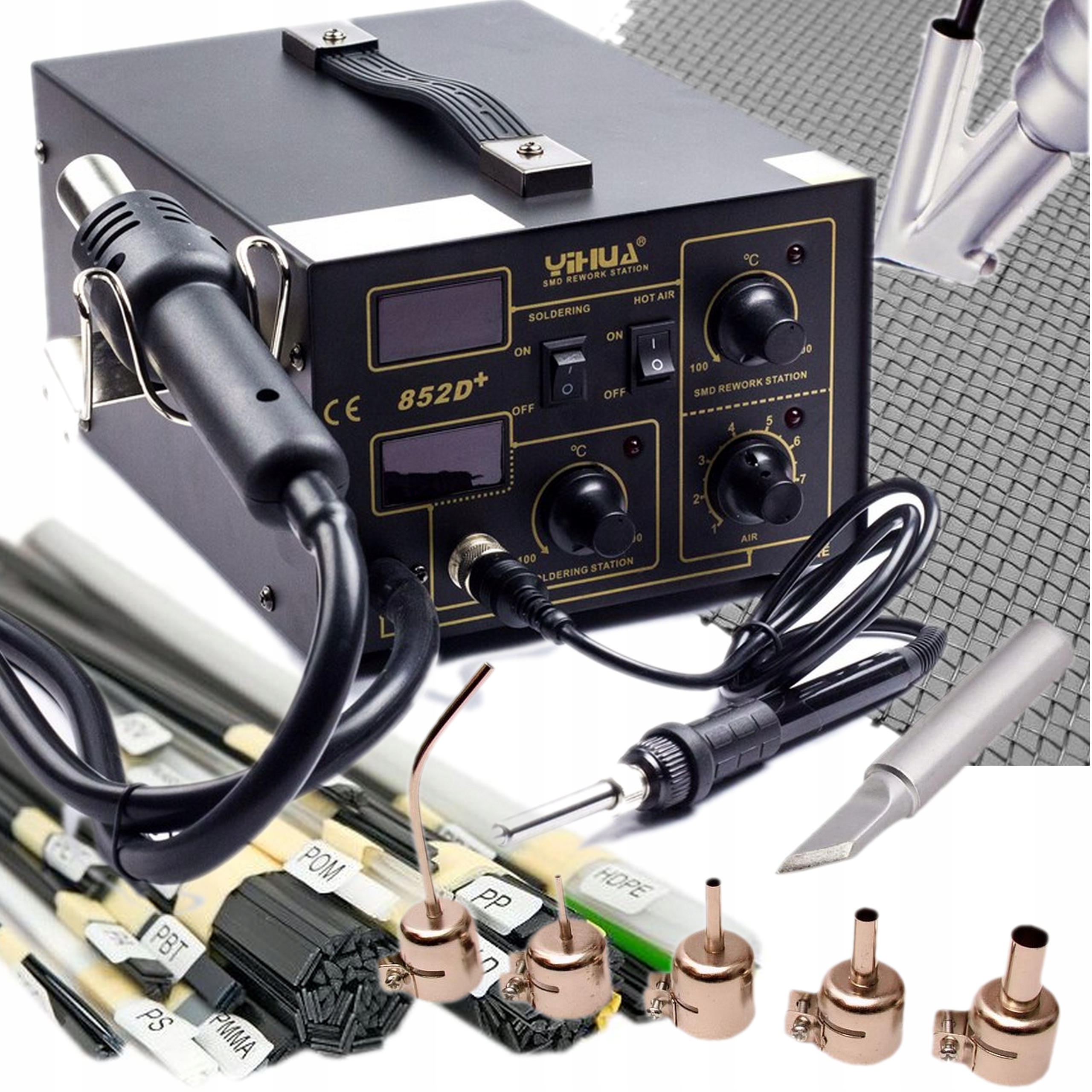 852d + Plastic Welder + Arrowhead + 5 nozzles + 20 types + BUT