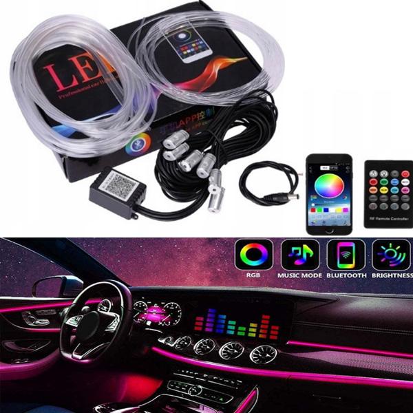 8M RGB окружающий светодиодный комплект оптическое волокно 6X