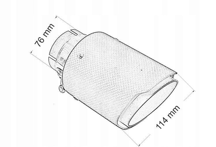 Наконечник глушника 114 мм вхід 76 мм карбон