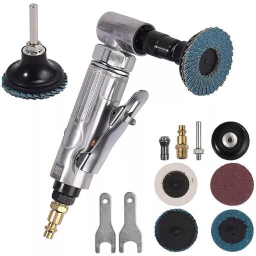 90° ПНЕВМАТИЧНА ШЛІФУВАЛЬНА МАШИНА, КУТОВА, 6 ММ 1/4'' З АКСЕСУАРАМИ