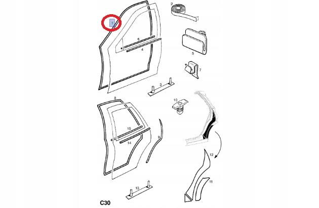 90569297 - РОКЛАДКА ПЕРЕДНЯЯ ЛЕВАЯ ДВЕРЬ OPEL VECTRA B