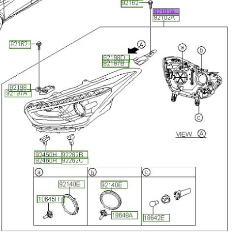 92101-3Z620 - 921013Z620 Фара левая передняя Hyundai i40 2015-