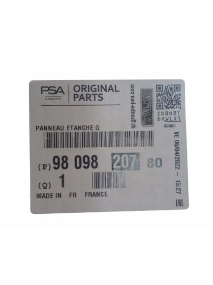 9809820780 УЩІЛЬНЮВАЛЬНА ПЛАСТИНА ДЛЯ ДВЕРЕЙ JUMPY OE PSA