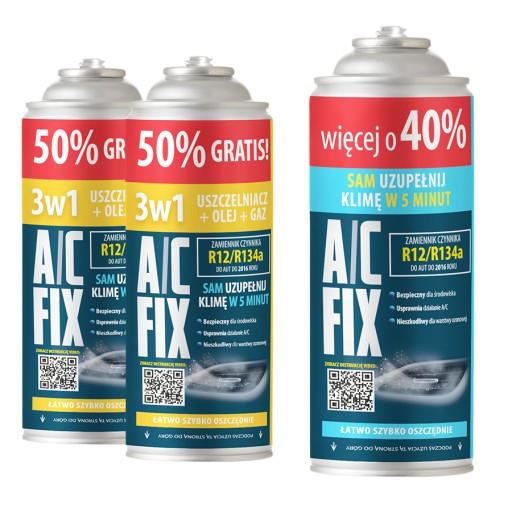 A/C FIX 2XSEALANT 3IN1 R134A +50% + 1XGAS R134A +40% БОЛЬШИЕ БАНКИ 1878G