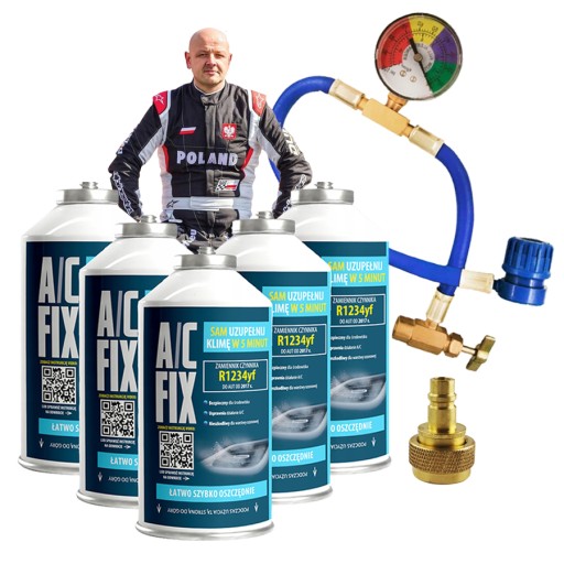 A / C FIX 5XGAZ для Klima R1234YF + кабель з манометром + адаптер R1234yf