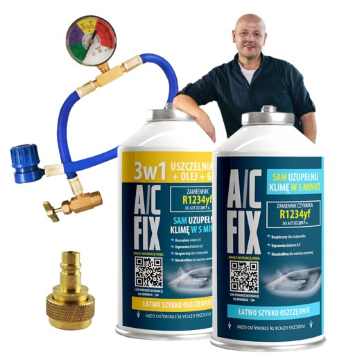 A / C FIX герметик 3в1 + газ R1234YF + манометр + адаптер