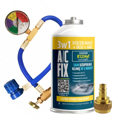 A / C Fix герметик Кондиціонер 3в1 R1234yf автомобіля від 2017 манометр + адаптер