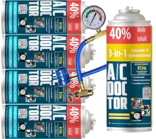 AC Doctor XL 4x R134a +3in1 Filling Air Conditioner Cars Sealing Oil