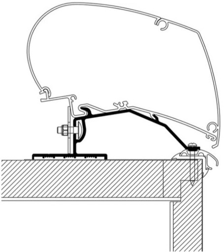 306809 - Тент крыша адаптер THULE 9200/6200/6300 для прицепа 450 см