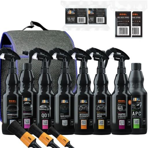 ADBL MEGA Набір автокосметики 14 предметів! Сумка для догляду за автомобілем