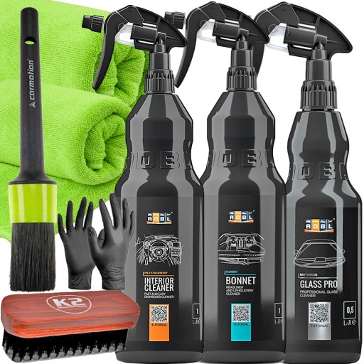 ADBL НАБОР КОСМЕТИКИ ДЛЯ ЧИСТКИ АВТОМОБИЛЯ BONNET INTERIOR GLASS CLEANER 1L