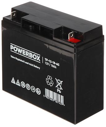 АККУМУЛЯТОРНАЯ БАТАРЕЯ 12 В/18 Ач-POWERBOX AGM, необслуживаемая, срок эксплуатации 9 лет.