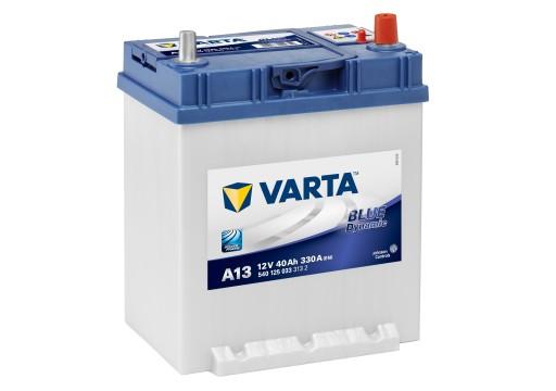 540125033 varta a13 - АККУМУЛЯТОР 12В 40Ач/330А L- 187X127X227 СИНИЕ ДИНАМИЧЕСКИЕ ЗАЖИМЫ + 12,7ММ - 11,1