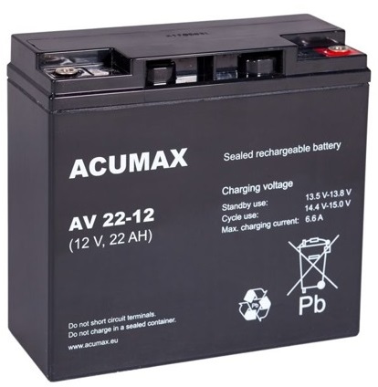 АККУМУЛЯТОР AGM VRLA АККУМУЛЯТОР ACUMAX AV 12 В 22 Ач AV22 ИБП ИБП