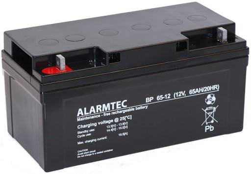 АККУМУЛЯТОРНАЯ БАТАРЕЯ AGM VRLA АККУМУЛЯТОРНАЯ БАТАРЕЯ INDUSTRIAL ALARMTEC BP 12V 65Ah УПРАВЛЕНИЕ ИБП