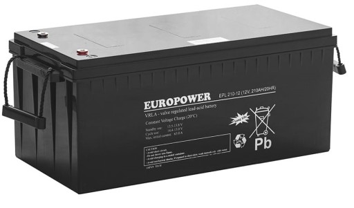 АККУМУЛЯТОР AGM VRLA BATTERY EUROPOWER EPL 12V 210Ah ФОТОЭЛЬТАТИЧЕСКИЙ СКЛАД CO