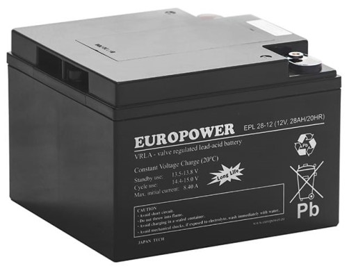 АККУМУЛЯТОР AGM VRLA BATTERY EUROPOWER EPL 12 В 28 Ач EPL28 EPL28-12 ИСТОЧНИК ПИТАНИЯ