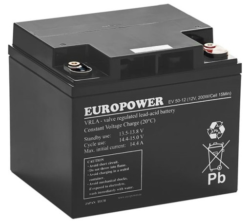 АККУМУЛЯТОР AGM VRLA BATTERY EUROPOWER EV 12 В 50 Ач EV50-12 EV50 ИСТОЧНИК ПИТАНИЯ ИБП