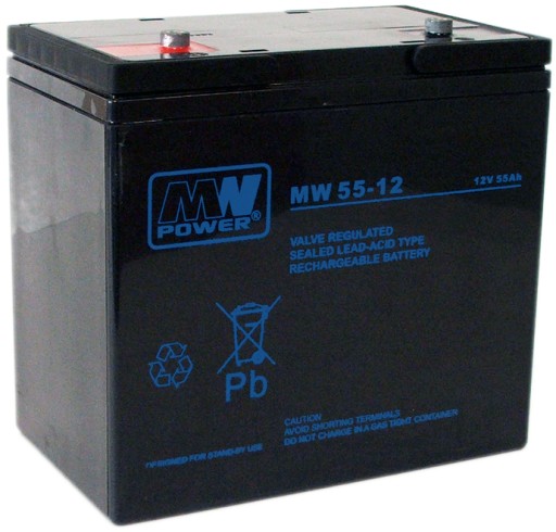 Аккумулятор agm аккумулятор vrla mw power 55ah 12v mw55 mw55-12 тележки электропитания