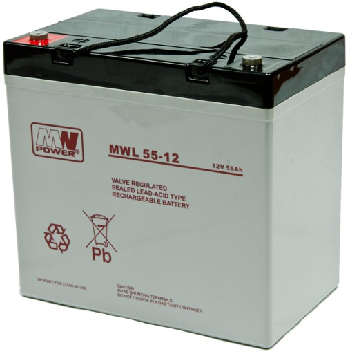 Аккумулятор agm аккумулятор vrla mw power mwl 12v 55ah mwl55-12 mwl55 тележки ибп
